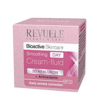 Денний крем-флюїд для обличчя від зморшок SPF 15 Revuele Bioactive 3D Hyaluron Smoothing, 50 мл 3800225903301 фото